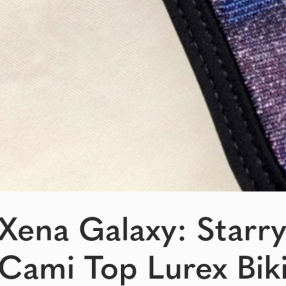 Women’s H.P.Galaxy Starry Night Lurex high-waist bottom cami top  Bikini - Picture 9 of 11